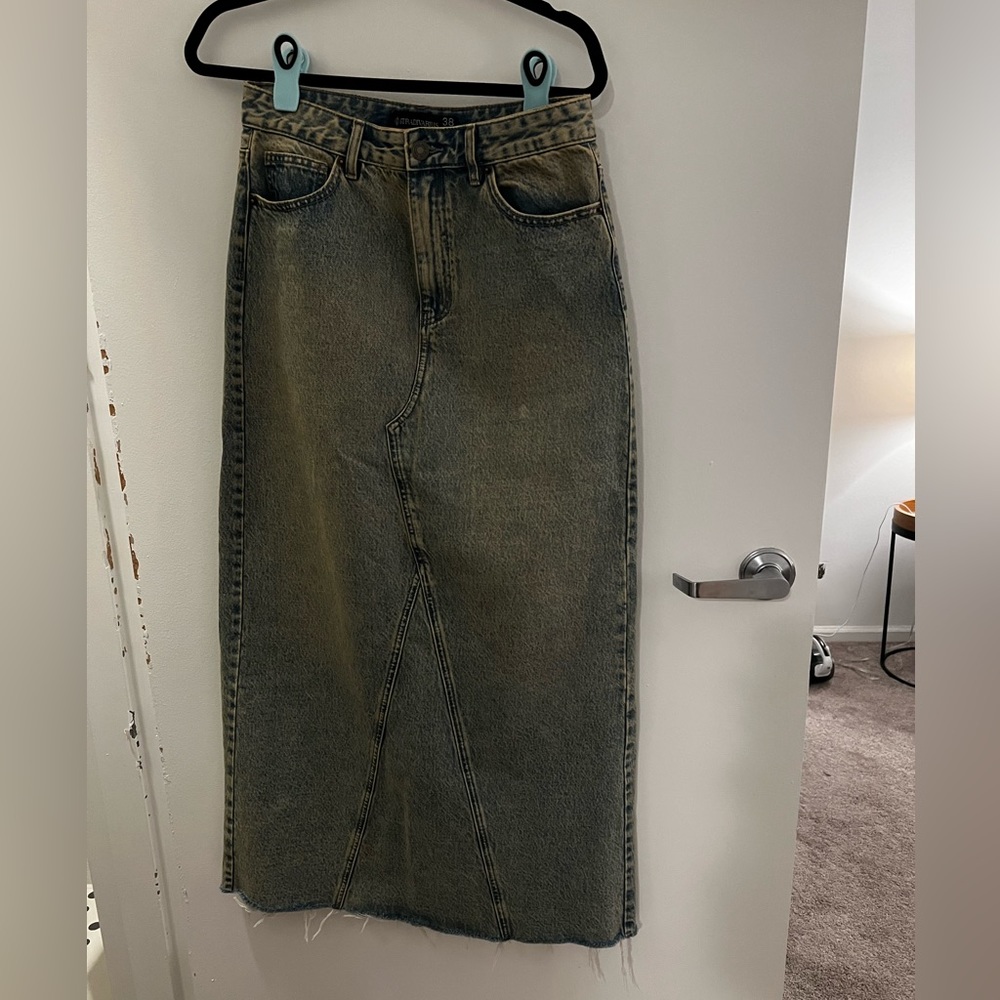 VINTAGE DENIM MAXI SKIRT